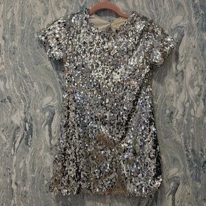 btween Silver Sequin Party Dress
